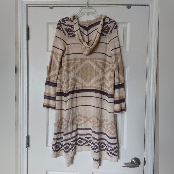 Long Tribal Hooded Cardigan - Picture 3 of 3